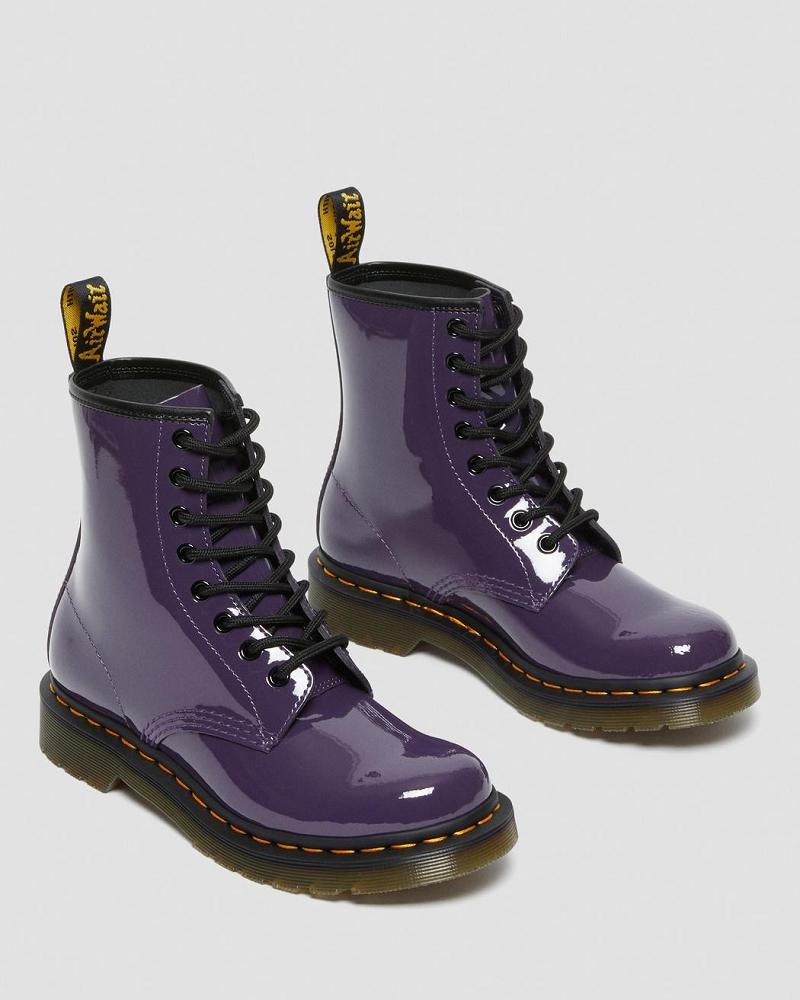 Dr Martens 1460 Lak Leren Veterlaarzen Dames Paars | NL 580TCE